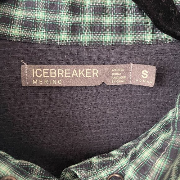 Icebreaker Terra Long Sleeve Plaid Pattern Casual Button Up Shirt Green Small - Picture 8 of 8